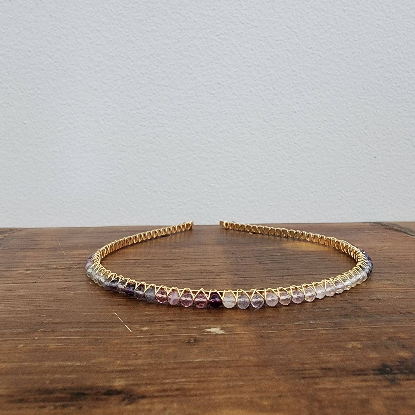 The Queen of Quartz - Rainbow Fluorite Faceted Headband