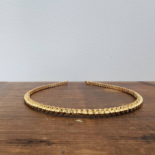 The Queen of Quartz - Gold Plated Hematite Headband- Barrel