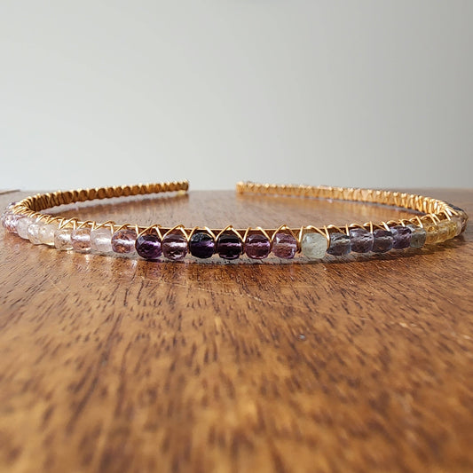 The Queen of Quartz - Rainbow Fluorite Faceted Headband