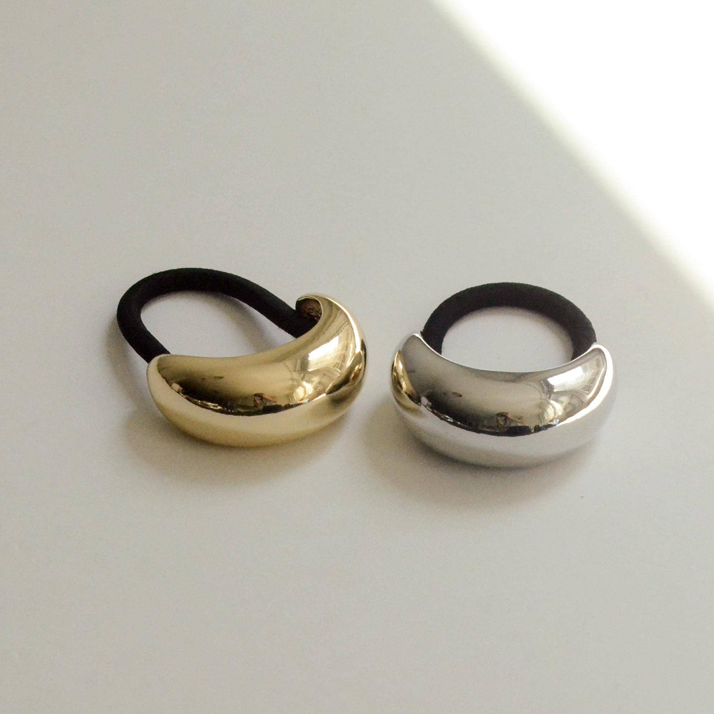 nar'sha - Narrow Crescent Metal Cuff Hair Tie | Gold