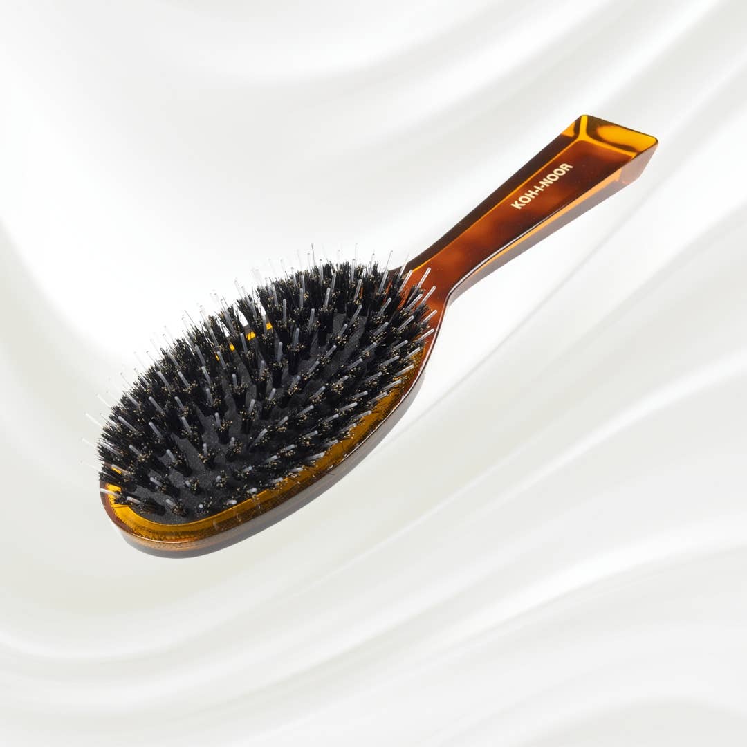 Koh-I-Noor - Jaspe Pneumatic Boar and Nylon Pin Oval Brush, Large