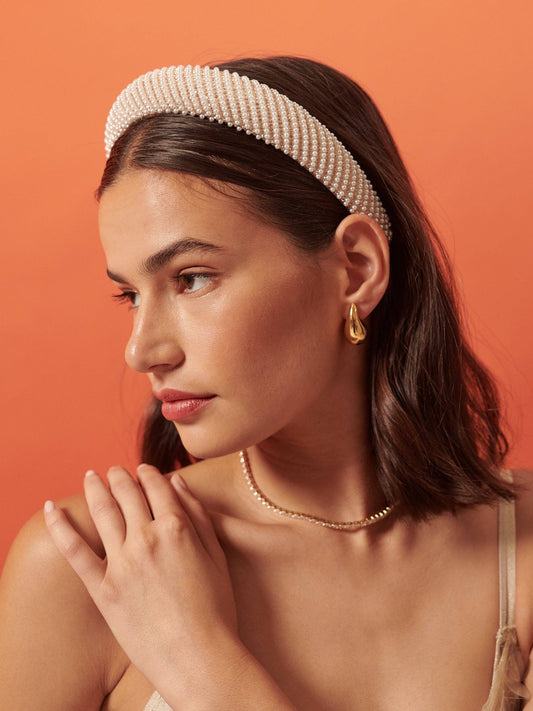 Angels Whisper Accessories - Oblique Pearl Statement Headband