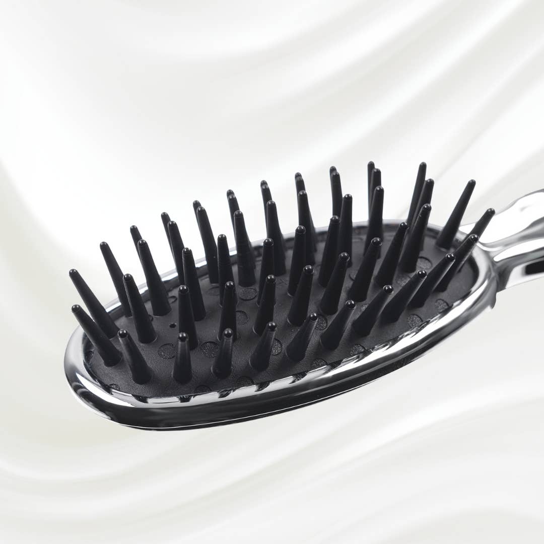 Koh-I-Noor - Metalli Pneumatic Detangling Hairbrush, Chrome